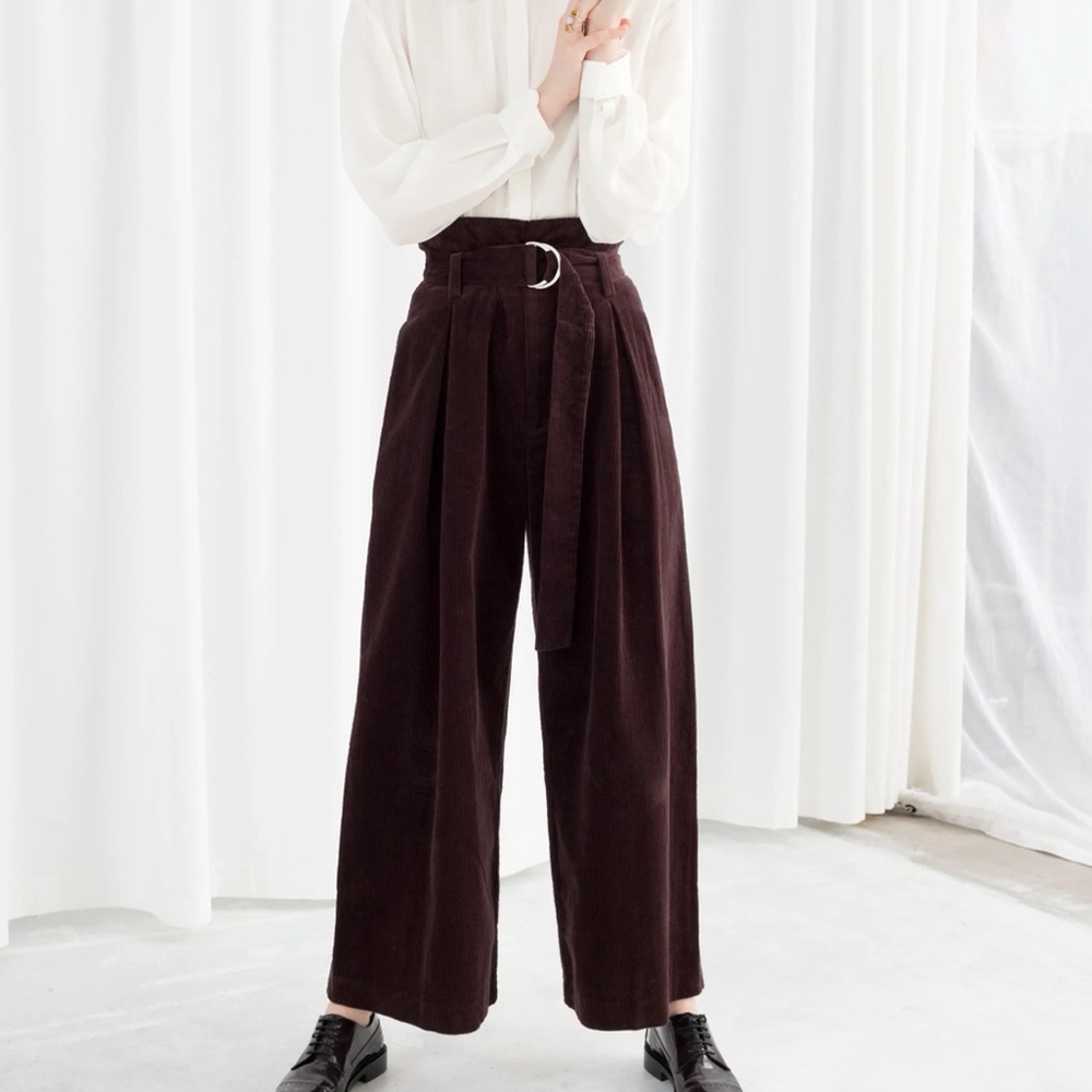 & Other Stories Wide Leg Brown Corduroys NWT